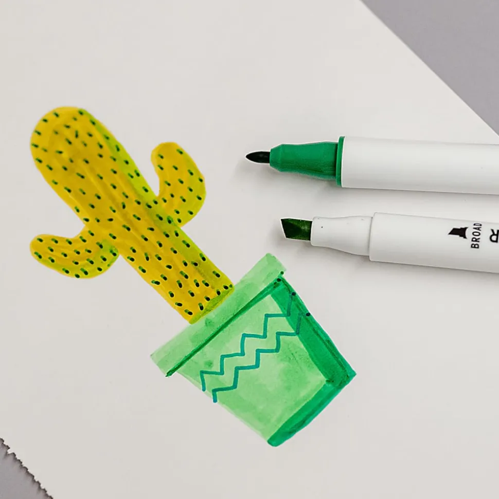 Brea Reese Dual-Tip Alcohol Markers, Greens, Pack Of 6 Markers