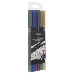 Brea Reese Dual-Tip Brush Markers, Jewel Tones, Pack Of 6 Markers