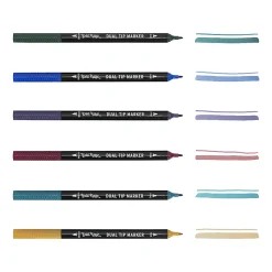 Brea Reese Dual-Tip Brush Markers, Jewel Tones, Pack Of 6 Markers