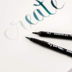 Brea Reese Dual-Tip Brush Markers, Grayscale, Pack Of 6 Markers