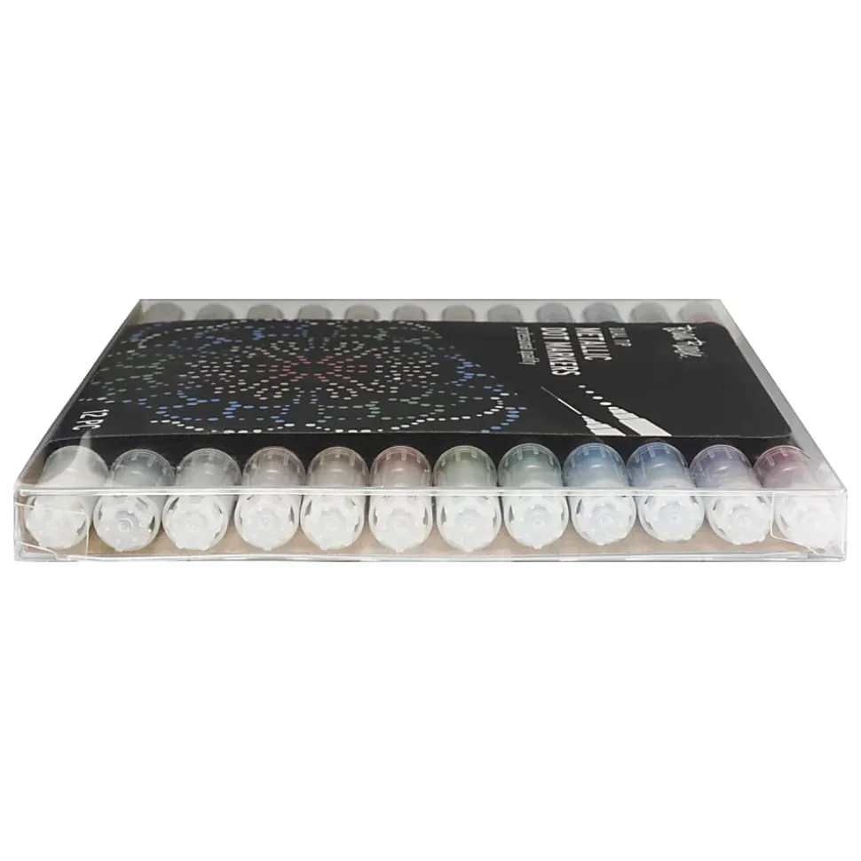 Brea Reese Dual-Tip Dot Markers, Pack Of 12 Markers, Twin Tip, Metallic Ink