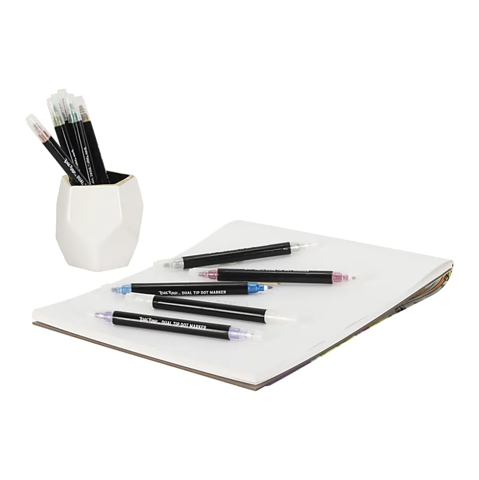 Brea Reese Dual-Tip Dot Markers, Pack Of 12 Markers, Twin Tip, Metallic Ink