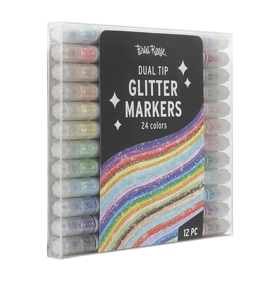Brea Reese Dual-Tip Markers, Glitter, Pack Of 12 Markers