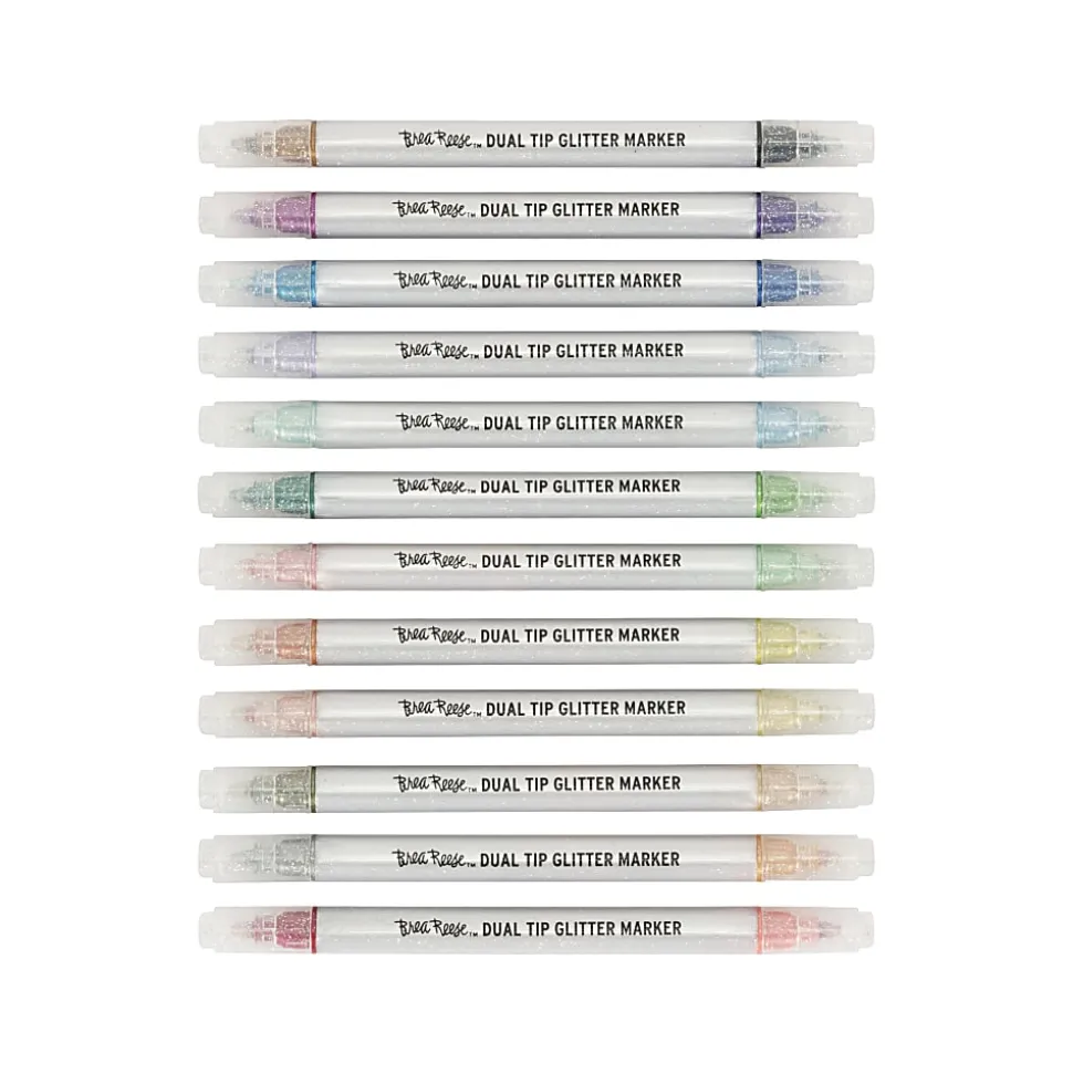 Brea Reese Dual-Tip Markers, Glitter, Pack Of 12 Markers