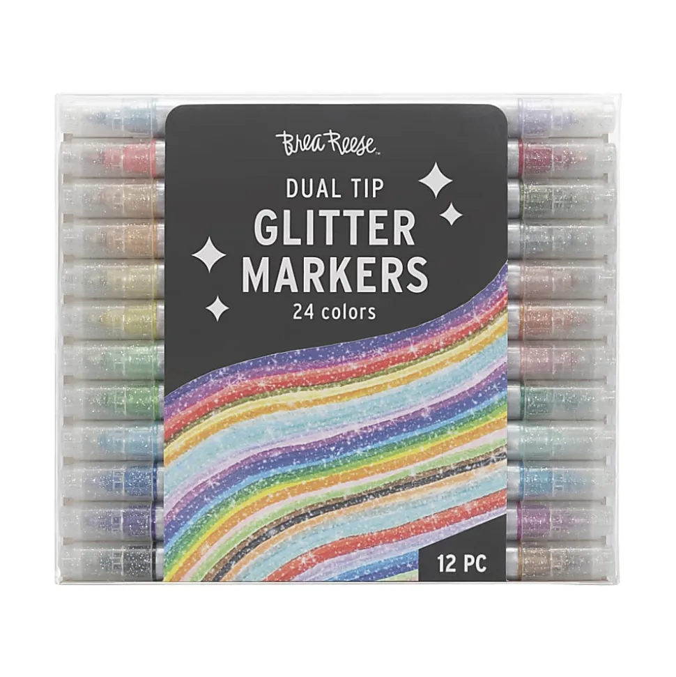 Brea Reese Dual-Tip Markers, Glitter, Pack Of 12 Markers