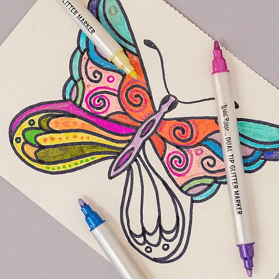 Brea Reese Dual-Tip Markers, Glitter, Pack Of 12 Markers