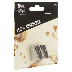 Brea Reese 2-Hole Handheld Metal Pencil Sharpener, Silver