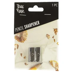Brea Reese 2-Hole Handheld Metal Pencil Sharpener, Silver