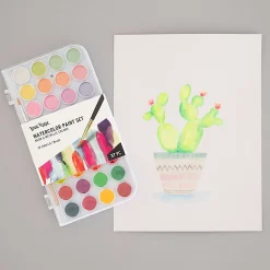 Brea Reese Large 36-Color Watercolor Paint Set, Neon & Metallic Colors