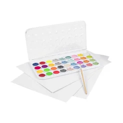 Brea Reese Large 36-Color Watercolor Paint Set, Neon & Metallic Colors