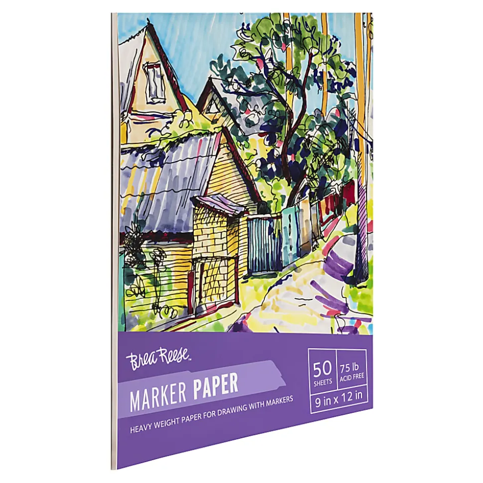 Brea Reese Marker Paper Pad, 9" x 12", 50 Sheets, White