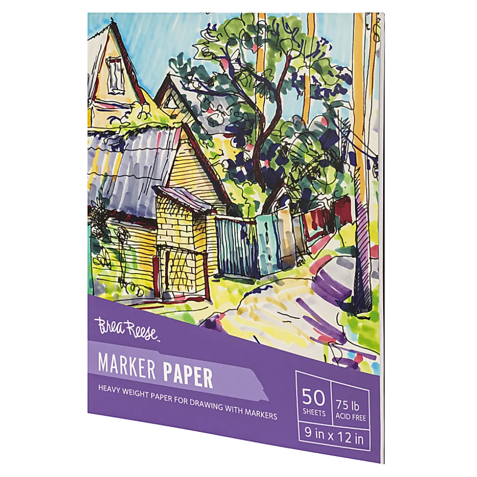Brea Reese Marker Paper Pad, 9" x 12", 50 Sheets, White
