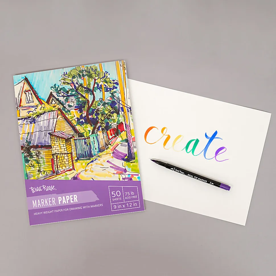 Brea Reese Marker Paper Pad, 9" x 12", 50 Sheets, White