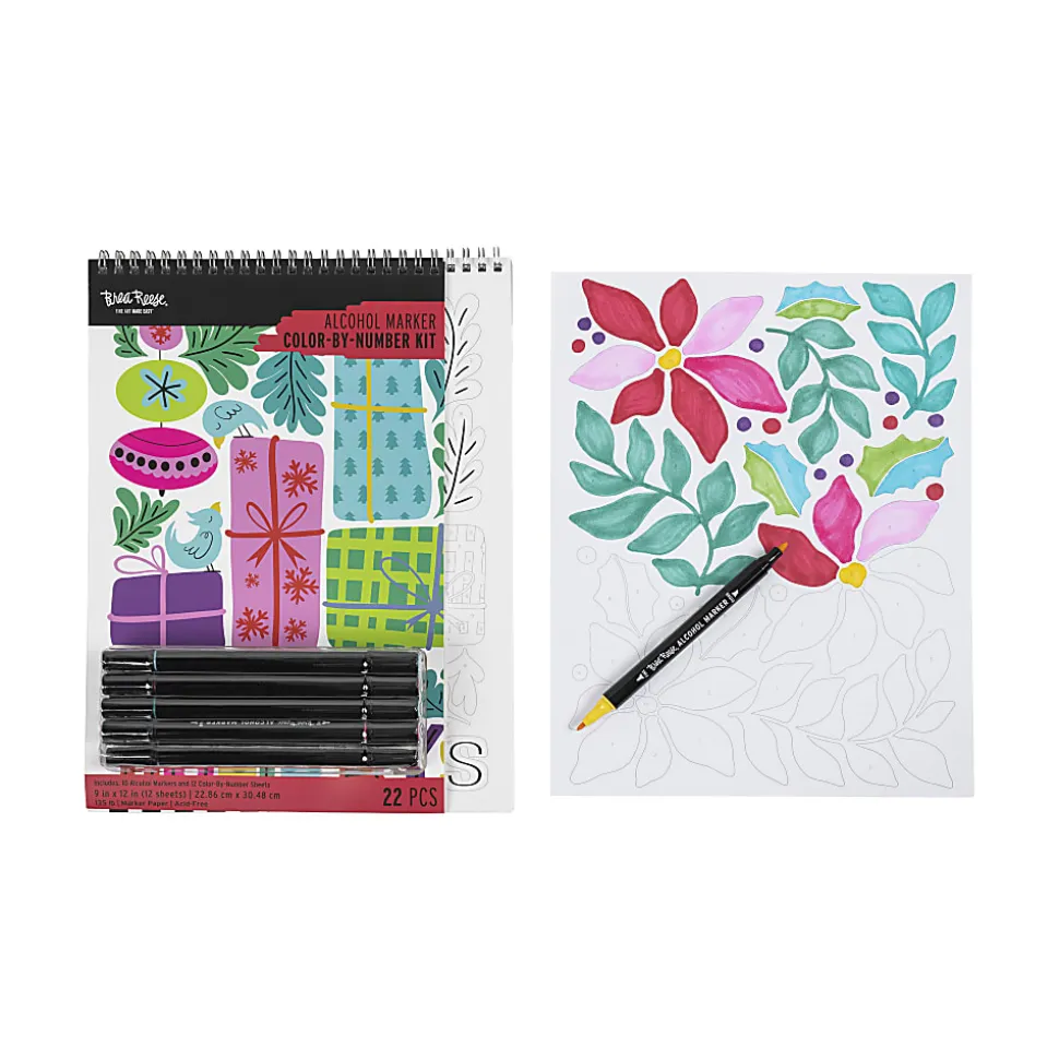 Brea Reese Merry & Bright Color-by-Number Kit