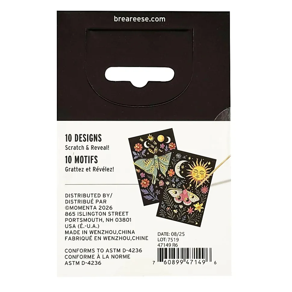 Brea Reese Mini Scratch Art Pad Set, Lunar, 3-1/2" x 5-1/2", Total Qty 1