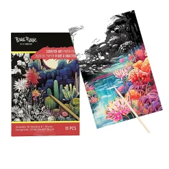 Brea Reese Mini Scratch Art Pad Set, Cacti, 3-1/2" x 5-1/2", Total Qty 1