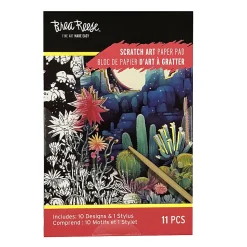 Brea Reese Mini Scratch Art Pad Set, Cacti, 3-1/2" x 5-1/2", Total Qty 1