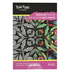 Brea Reese Mini Scratch Art Pad Set, Mandala, 3-1/2" x 5-1/2", Total Qty 1