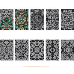 Brea Reese Mini Scratch Art Pad Set, Mandala, 3-1/2" x 5-1/2", Total Qty 1
