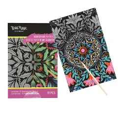 Brea Reese Mini Scratch Art Pad Set, Mandala, 3-1/2