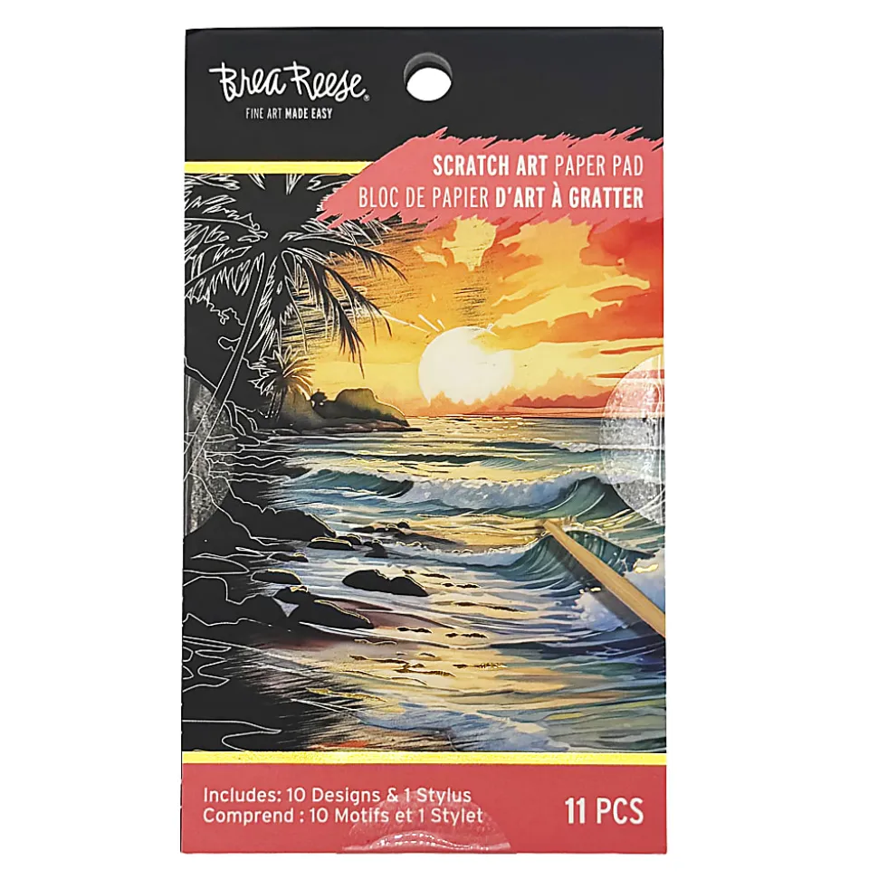 Brea Reese Mini Scratch Art Pad Set, Beach, 3-1/2" x 5-1/2", Total Qty 1