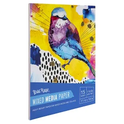 Brea Reese Mixed Media Paper Pad, 11" x 14", 15 Sheets, White