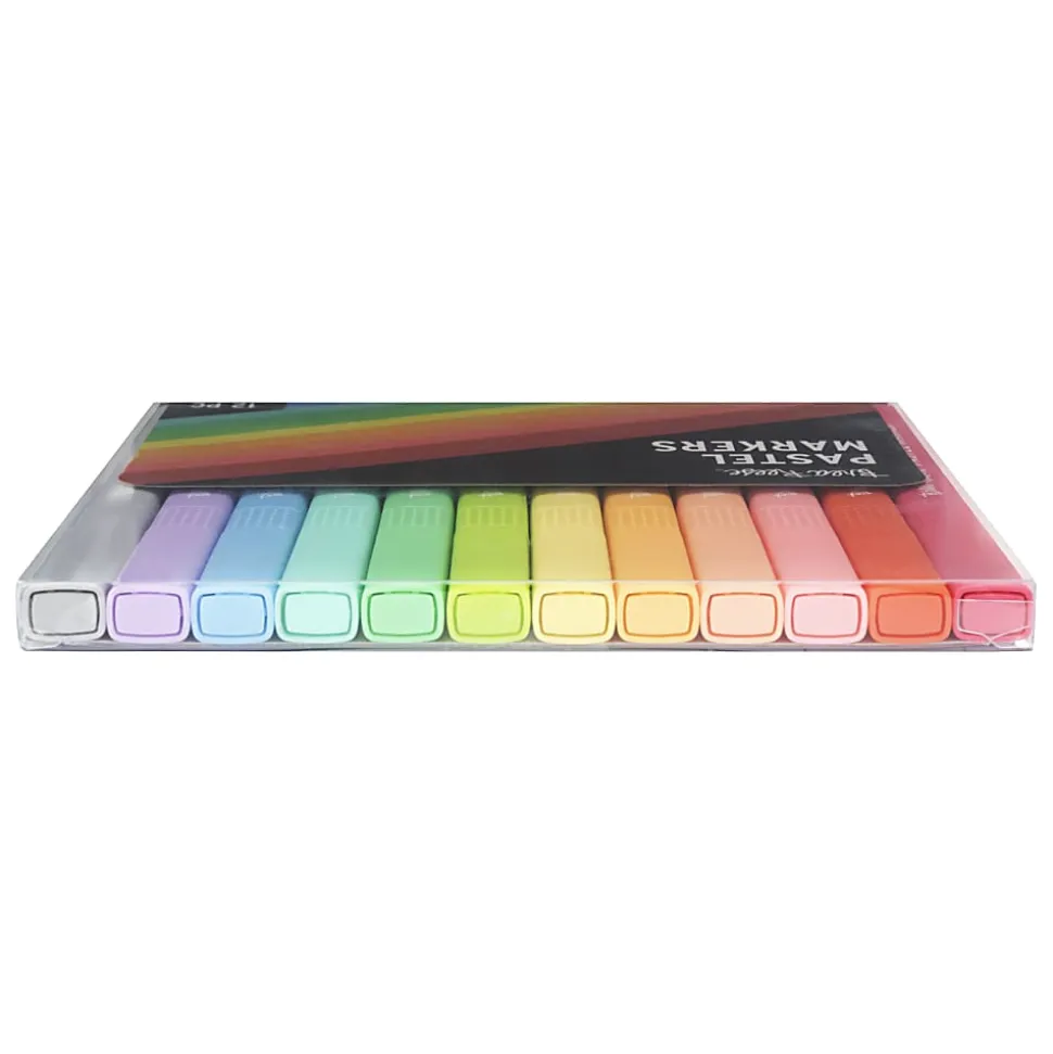 Brea Reese Pastel Markers, Pack Of 12 Markers, Chisel Point, Pastel Ink Colors