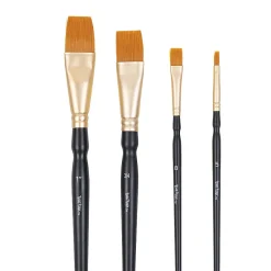 Brea Reese 4-Piece Flat Paintbrush Set, Black