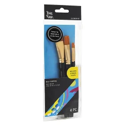 Brea Reese 4-Piece Flat Paintbrush Set, Black
