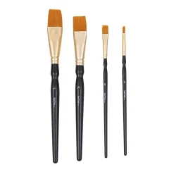 Brea Reese 4-Piece Flat Paintbrush Set, Black