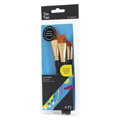 Brea Reese 4-Piece Flat Paintbrush Set, Black