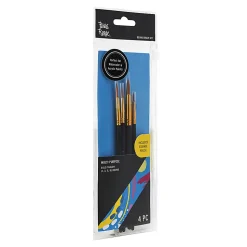 Brea Reese 4-Piece Round Paintbrush Set, Black