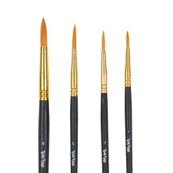 Brea Reese 4-Piece Round Paintbrush Set, Black