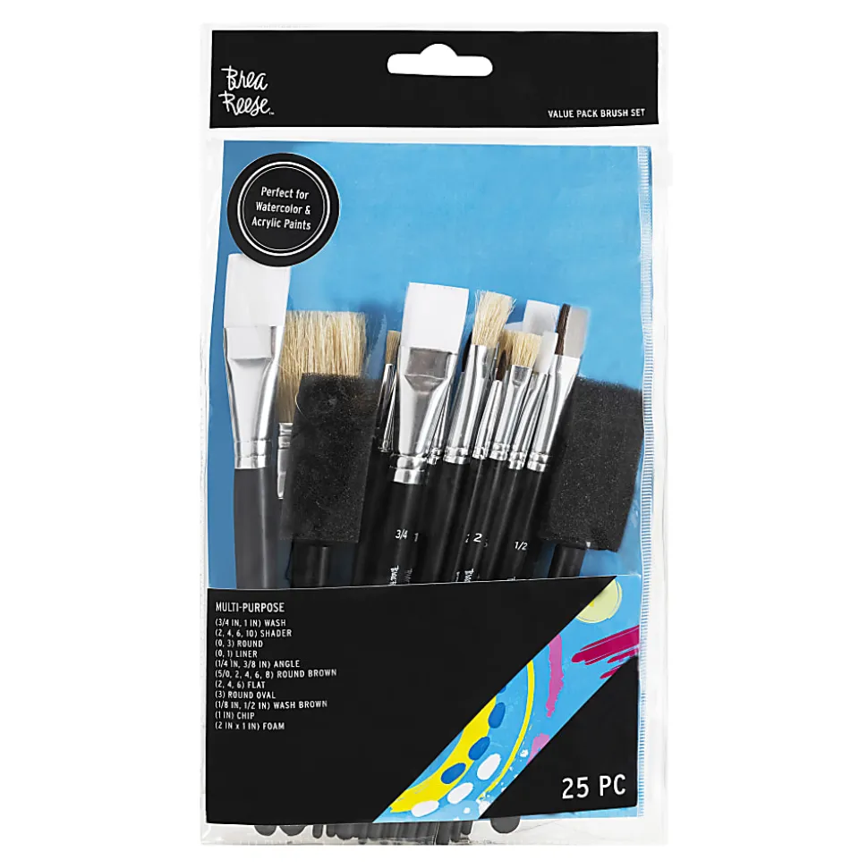 Brea Reese 25-Piece Value Paintbrush Set, Black