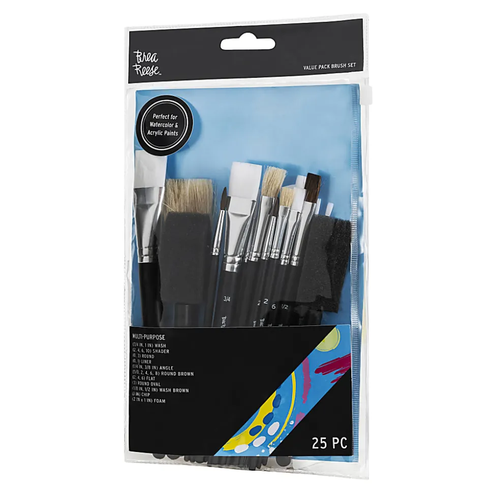 Brea Reese 25-Piece Value Paintbrush Set, Black