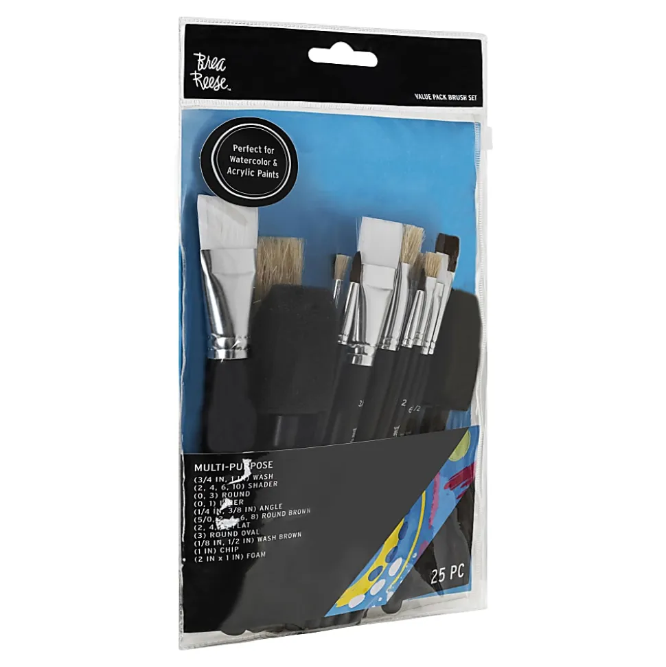 Brea Reese 25-Piece Value Paintbrush Set, Black