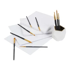 Brea Reese 10-Piece Value Paintbrush Set, Round/Flat/Angle/Filbert, Black