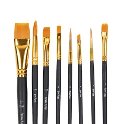 Brea Reese 10-Piece Value Paintbrush Set, Round/Flat, Black