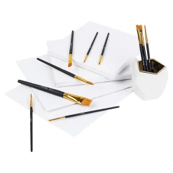 Brea Reese 10-Piece Value Paintbrush Set, Round/Flat, Black