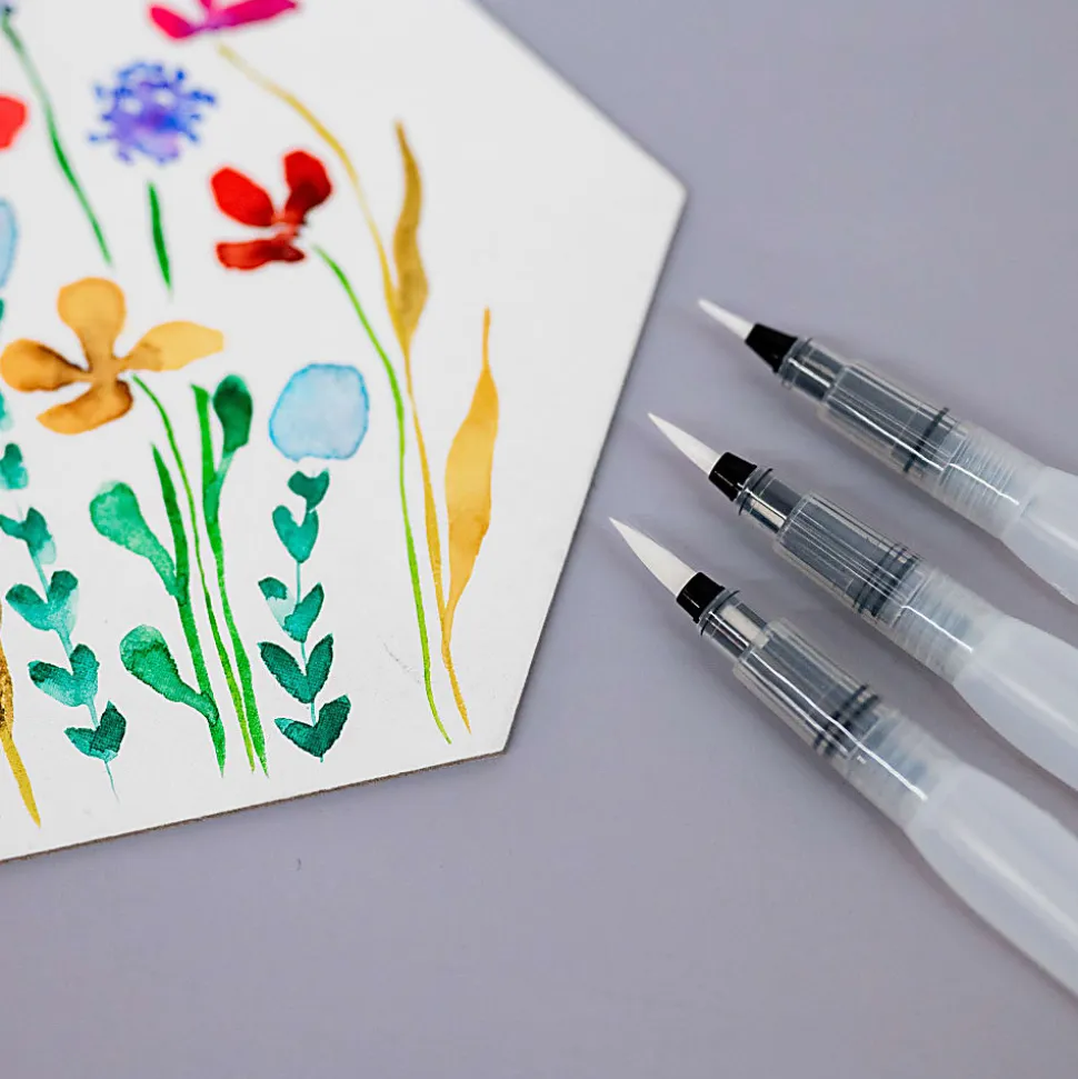 Brea Reese 3-Piece Water Brushes Set, Clear