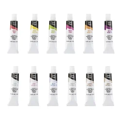 Brea Reese Professional Heavy-Body Acrylic Paint, 12 Neon & Metallic