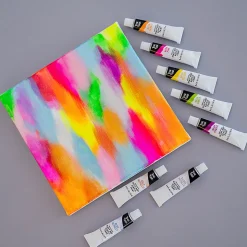 Brea Reese Professional Heavy-Body Acrylic Paint, 12 Neon & Metallic