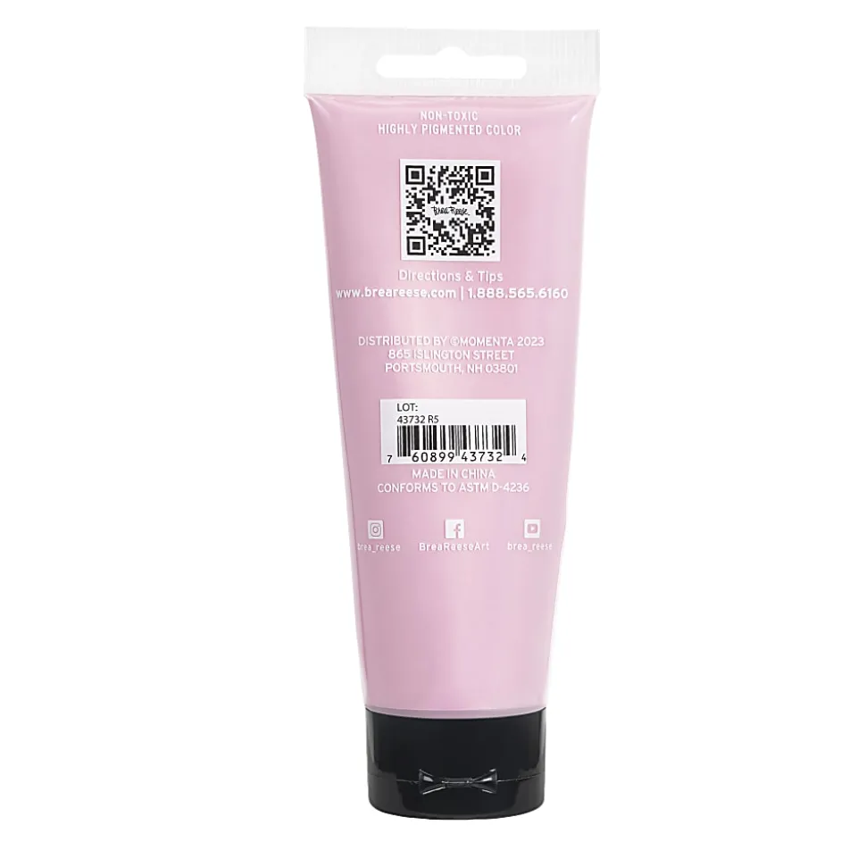 Brea Reese Professional Heavy-Body Acrylic Paint, 4 Oz, Metallic Pink