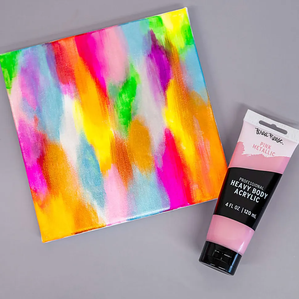 Brea Reese Professional Heavy-Body Acrylic Paint, 4 Oz, Metallic Pink