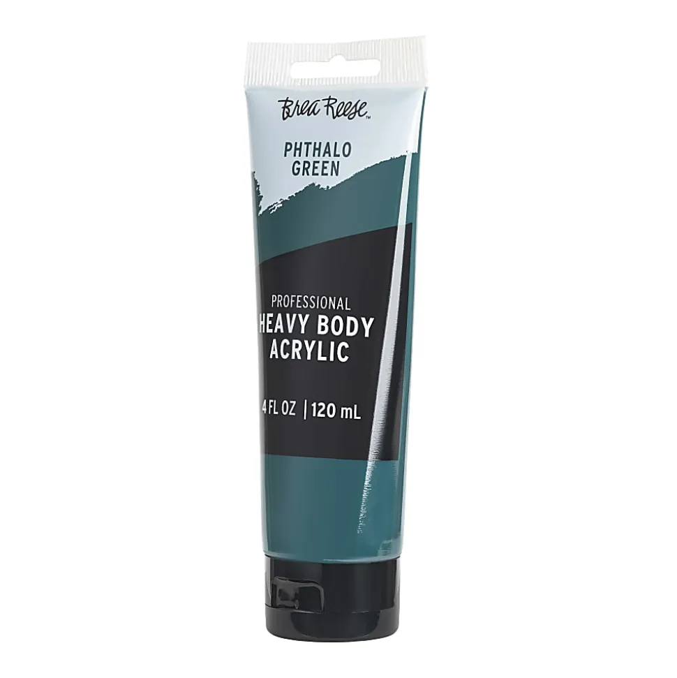 Brea Reese Professional Heavy-Body Acrylic Paint, 4 Oz, Phthalo Green