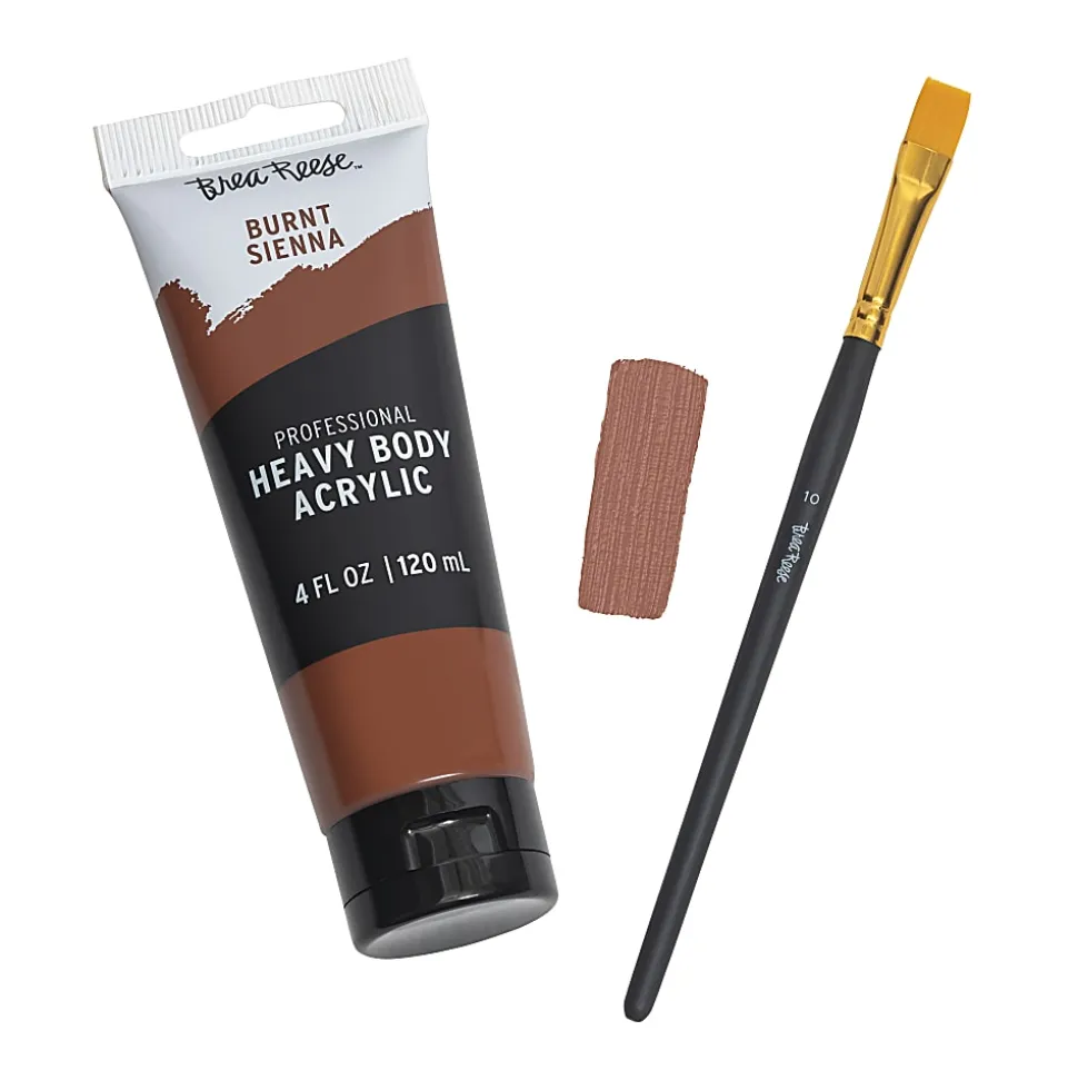 Brea Reese Professional Heavy-Body Acrylic Paint, 4 Oz, Burnt Sienna