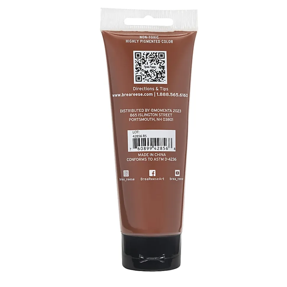 Brea Reese Professional Heavy-Body Acrylic Paint, 4 Oz, Burnt Sienna
