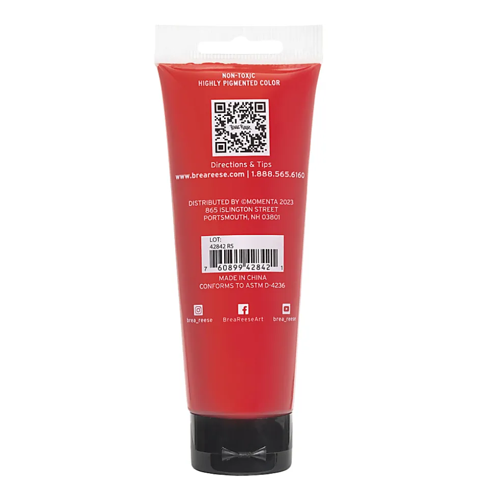 Brea Reese Professional Heavy-Body Acrylic Paint, 4 Oz, Red