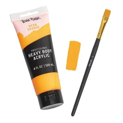 Brea Reese Professional Heavy-Body Acrylic Paint, 4 Oz, Neon Orange