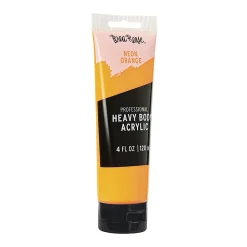 Brea Reese Professional Heavy-Body Acrylic Paint, 4 Oz, Neon Orange